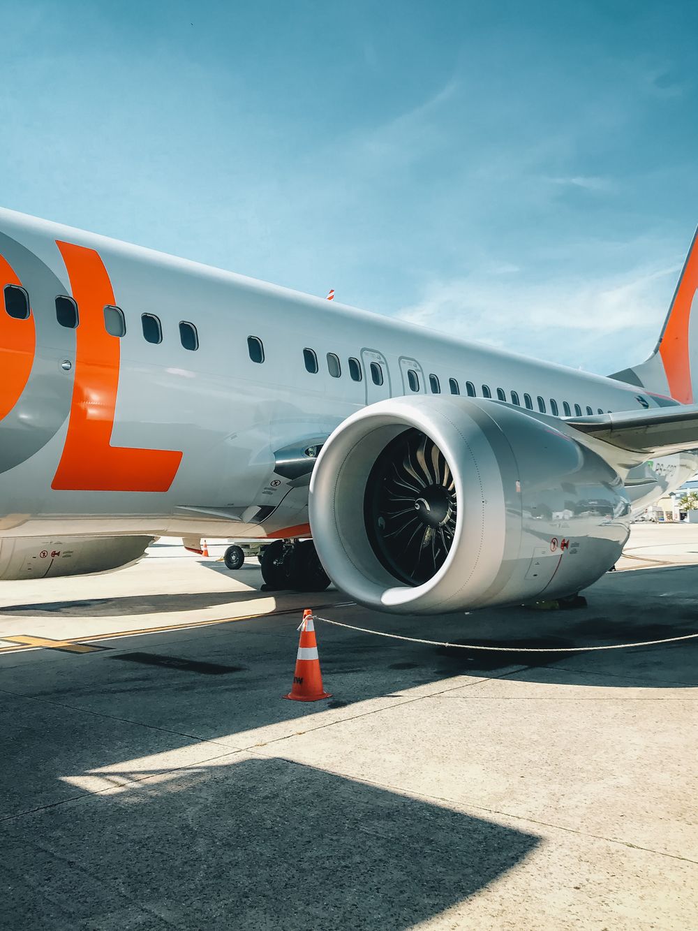 Commercial aircraft on the airport apron