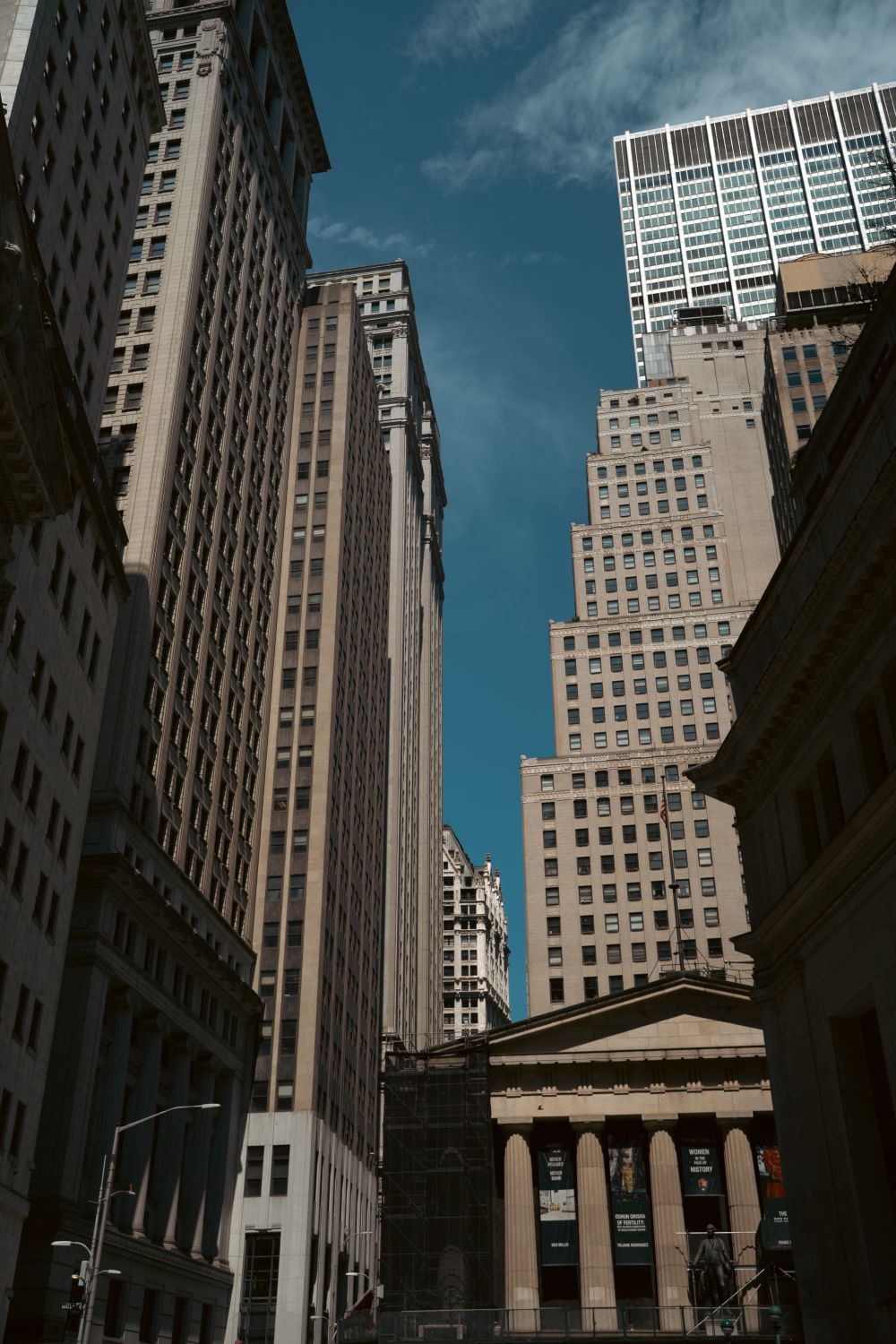 Financial district architecture, illustrative industry photography